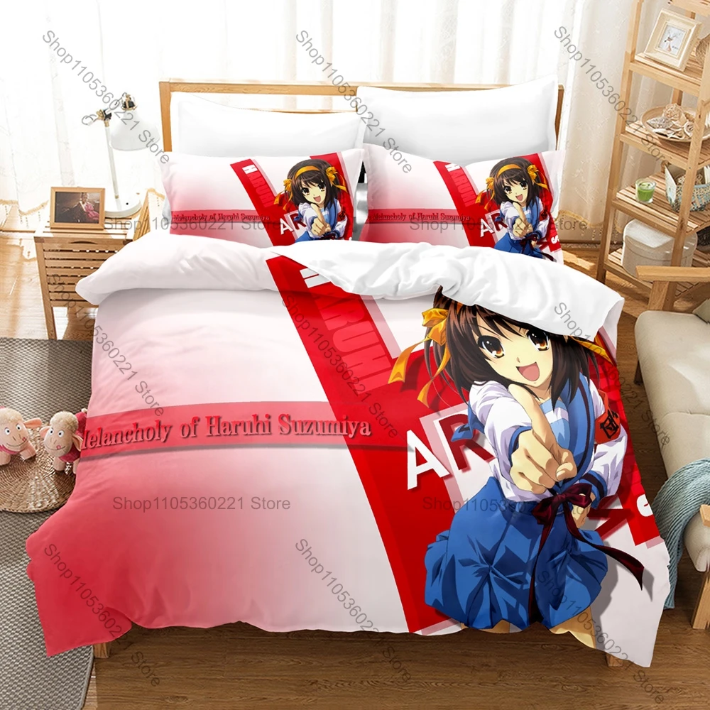 Cool Classic School Anime Printed Bedding Kit 3PCS Duvet Cover & 2 Pillow Covers Breathable Soft Linens Anime Fan Room Ornament