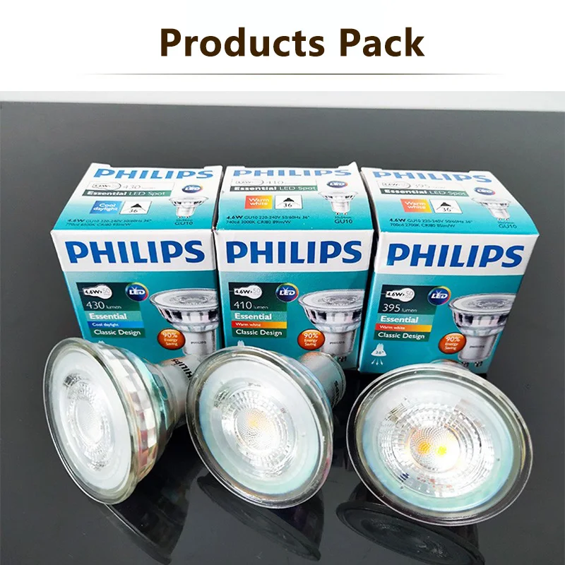 كشاف كلاسيكي LED GU10 PAR16 من فيليبس أساسي 4.6 وات (= 50 وات هالوجين) 220-240 فولت 36 ° مصابيح LED بيضاء اللون #5