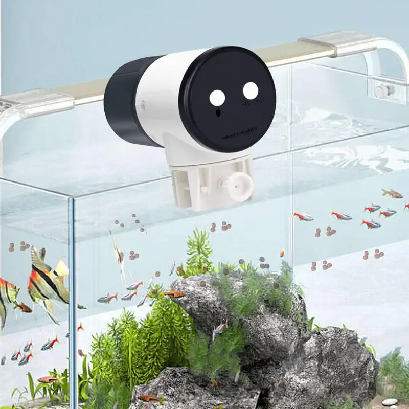 

Automatic Fish Feeder Food Dispenser Small Tank Auto Feeder Fish Vacation Feeder 3-Speed Food Tank Dispenser For Pellets Flakes