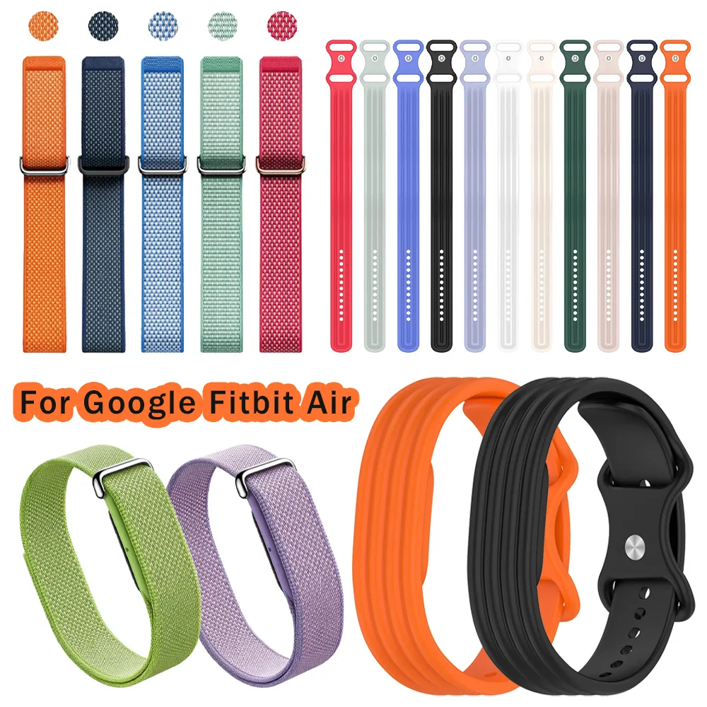 Official 1:1 Nylon+Silicone Loop Wristband For Google Fitbit Air Sports Breathable Bracelet Band For Google Fitbit Air Accessory