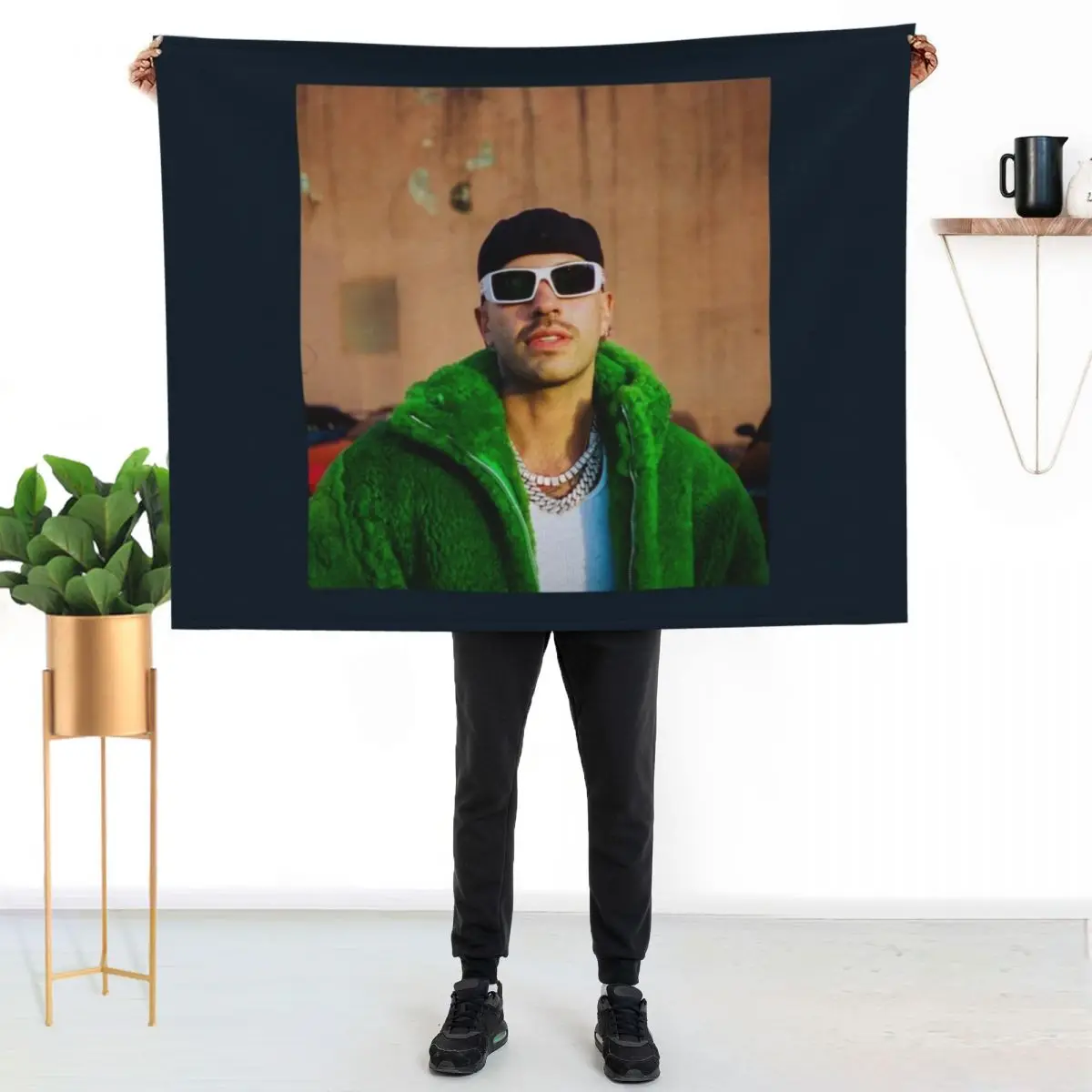 

feid green Throw Blanket Reusable Durable Soft Blanket for All Seasons