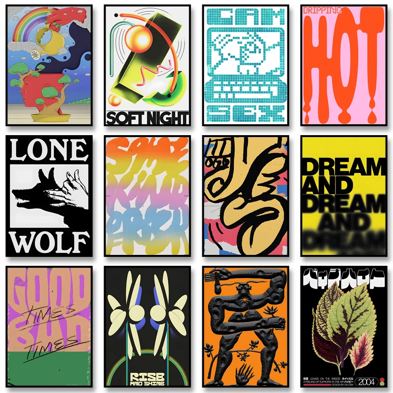 Classic Vintage Posters Abstract Retro Don't Look Back Canvas Print Wall Art Canvas Painting for Living Room Bedroom Home Decor