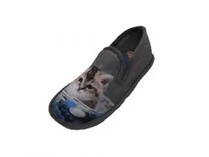 Slippers for home/woman/Material instep: Grenoble/Sole: rubber/cat/closed heel/air chamber