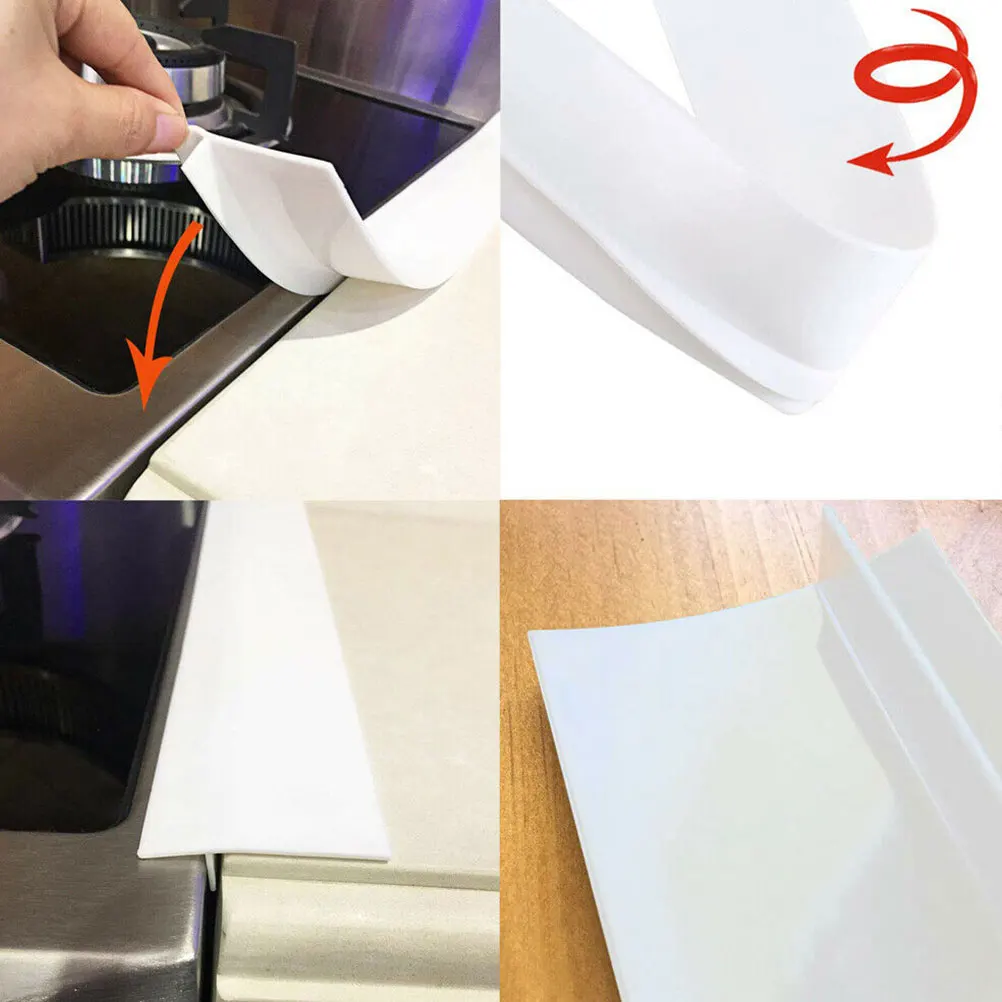 

2Pcs Silicone Flexible Stove Gaps Covers Kitchen Protector Cover Heat Resistant Seal Slit Filler Oven Side Guard Anti Spill