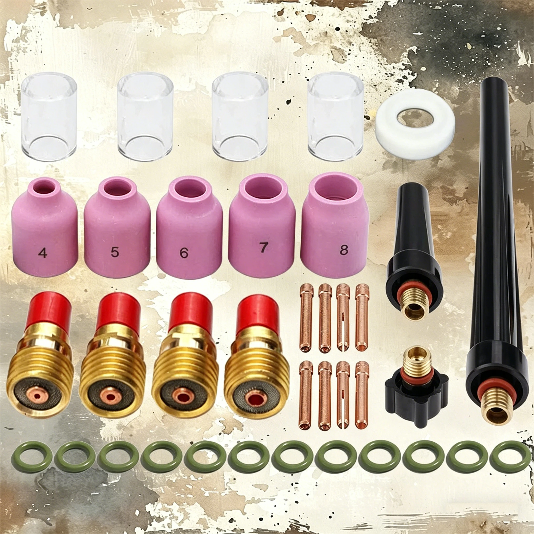 

37 Sets Gas Lens Kits for TIG Welding Guns Accessories Metalworking And Welding Supplies