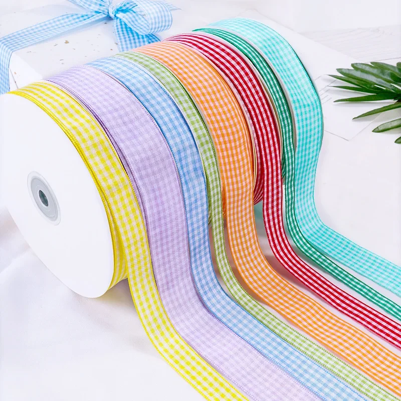 1/1/1/2/2 cm * 45 m/rolka plaid bow ribbon plaid hair band do pieczenia ciasta box poliestrowa taśma