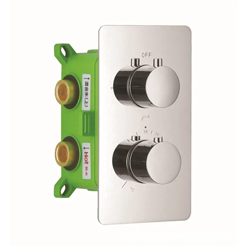 Torneira Termostática de Parede para Chuveiro e Maneiras Material de Latão Cromado Válvula Misturadora de Chuveiro de Banho de Alta Qualidade com Caixa Embutida