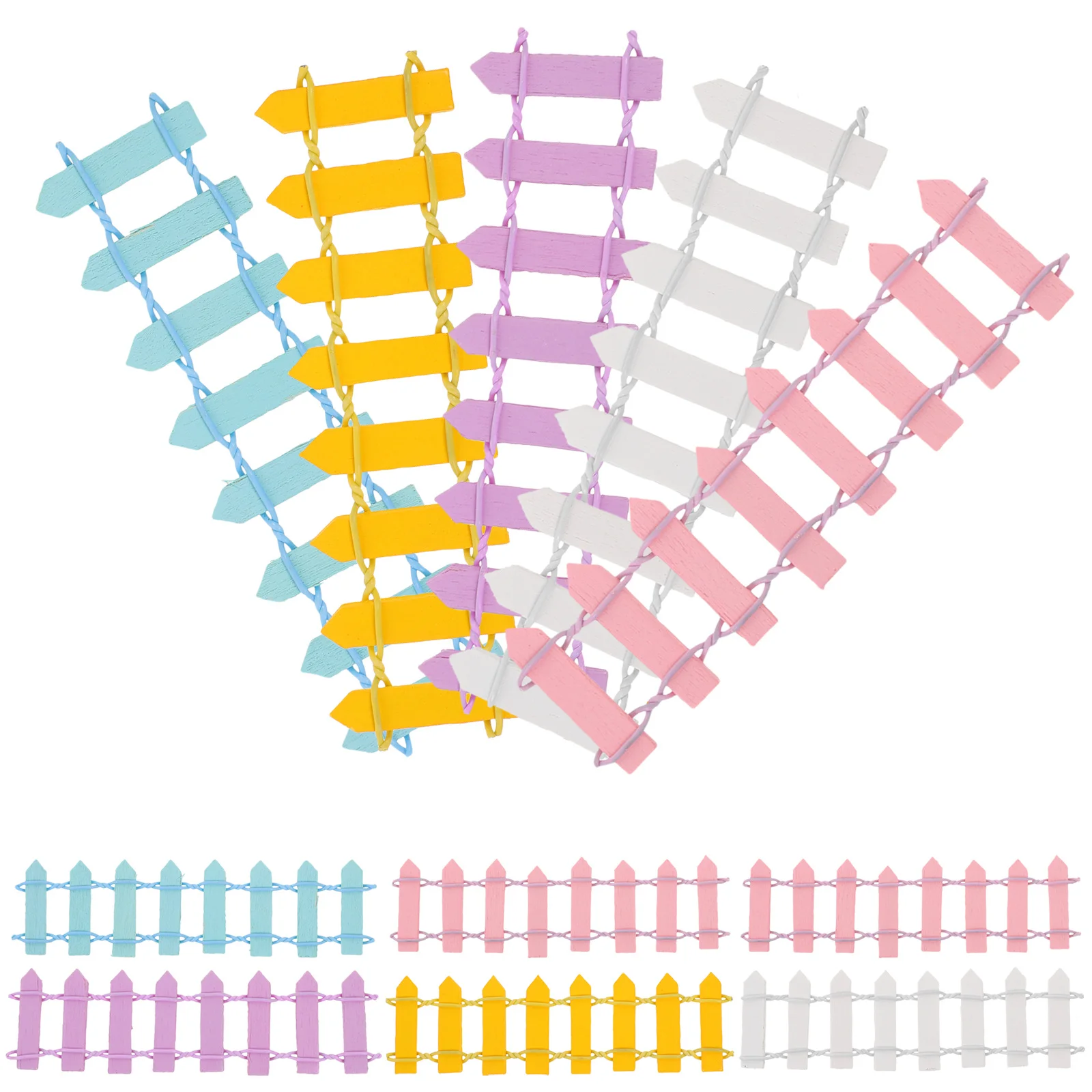 

15Pcs Realistic Artificial Fence Kit for Mini Garden Decor Small Wooden Fencing for Potted Succulents Sand Table Display