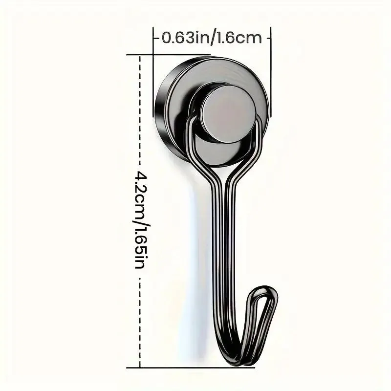 black Magnetic Hooks Heavy Duty Neodymium Rare Earth Magnetic Hangers, Extra Strong Magnets with Hook for Hanging view 2