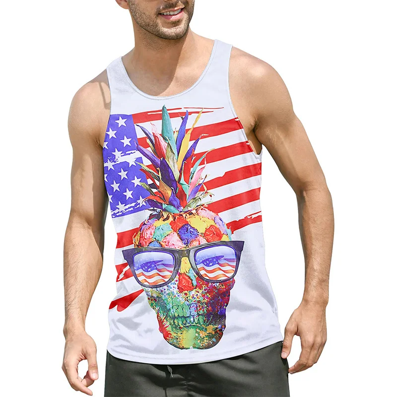 USA Eagle National Flag Graphic Tank Top Gym Clothing Men 3D Print Basketball Vest Summer Undershirt Harajuku Fashion Streetwear