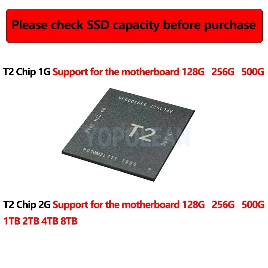 Good T2 Chip 1G 2G With Touch ID For MacBook Pro A1990 A2141 A1989 A2251 A1932 Motherboard Repair Support fingerprint unlocking