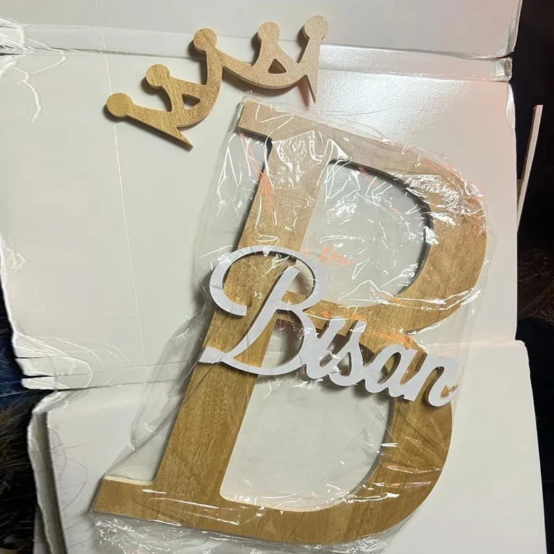 

Custom Wooden Wall name sign wood big letters Modern Nursery Bedroom Baby Boys Girls Decor Sign Room block letter