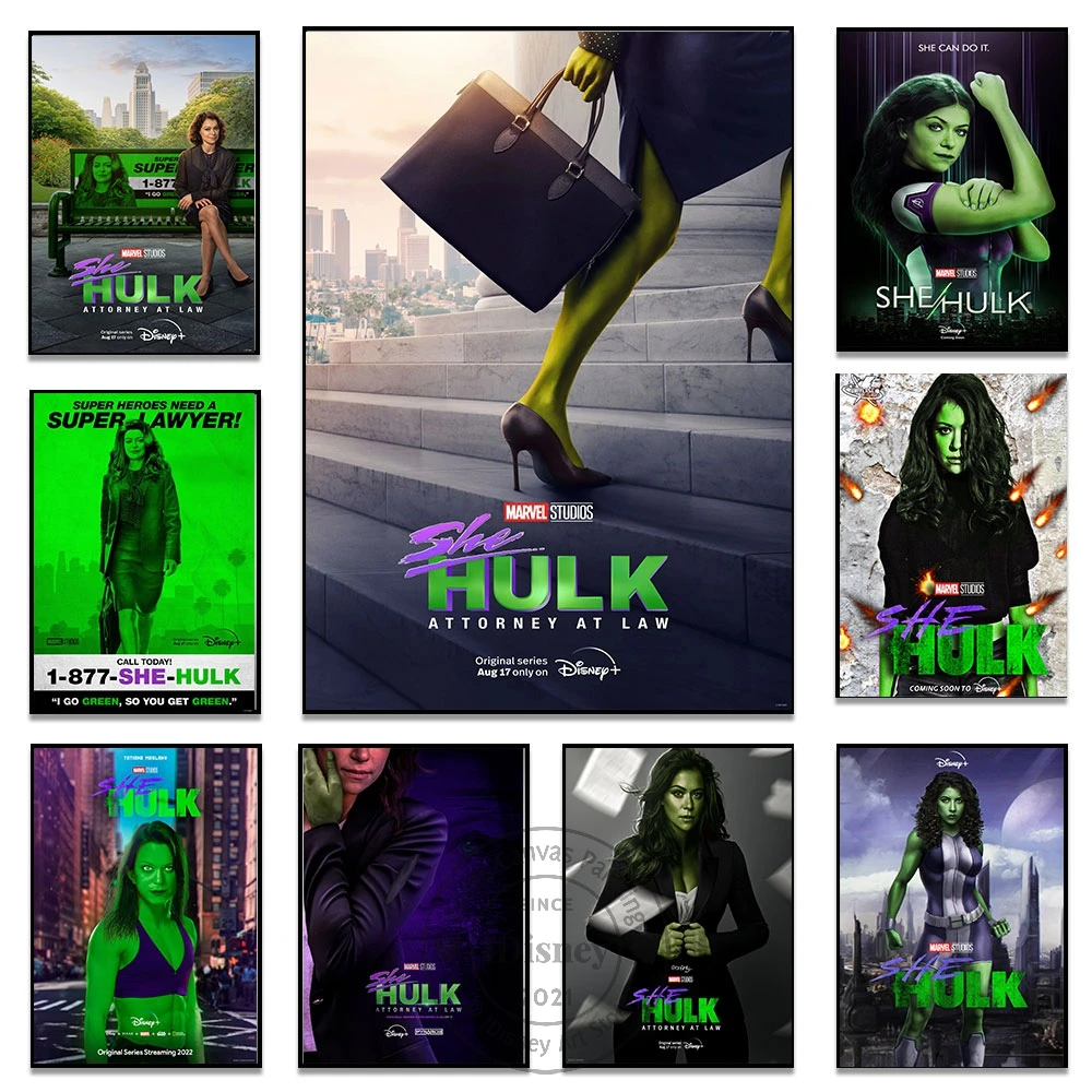 

Disney Marvel She Hulk Poster Attorney At Law Print Superhero 2022 New TV Show Canvas Painting Wall Art Picture Room Home Decor