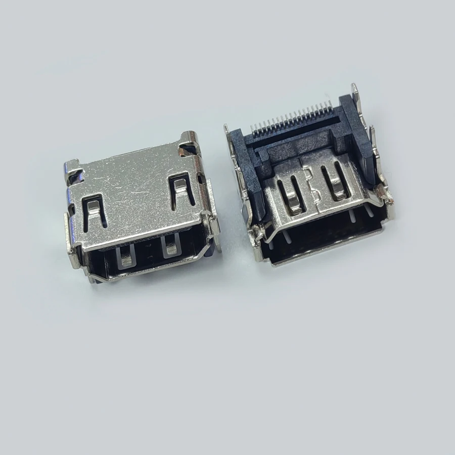 Conector hembra HDMI SMT 19P, conector Jack de 19 pines, tipo Horizontal, placa de inserción de cuatro pies para interfaz HD de TV, 20 unidades por