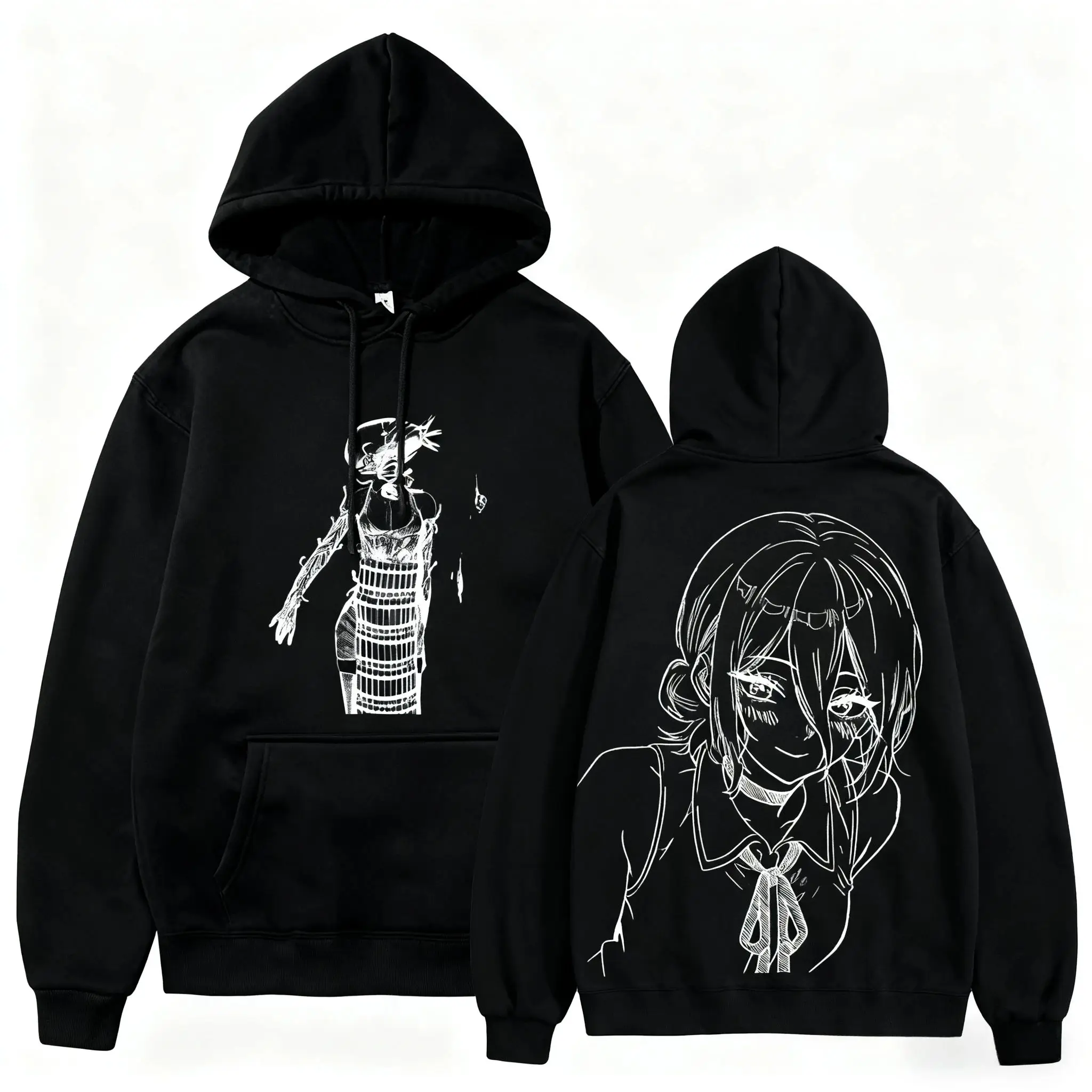 الهيب هوب هوديي بالمنشار رجل Reze أنيمي مطبوعة هودي الرجال النساء المتضخم الخريف البلوز Harajuku بلوزات طويلة الأكمام للجنسين #1