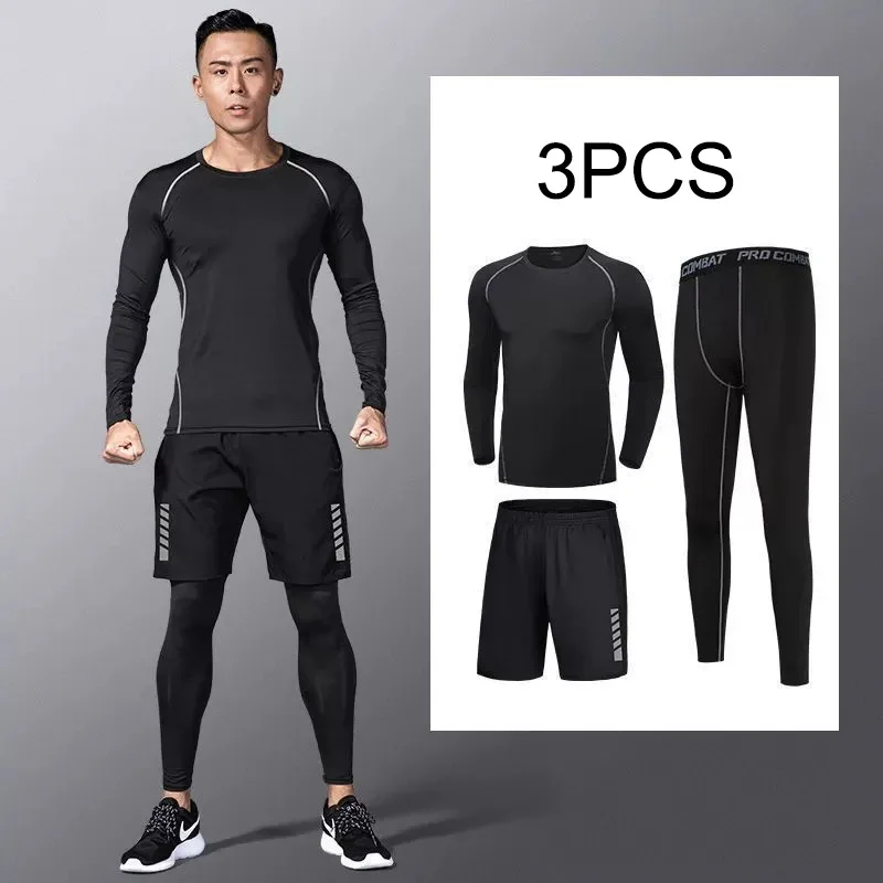 

Running, fast drying, tight fitting men's fitness suit, high elasticity sports set, basketball, football