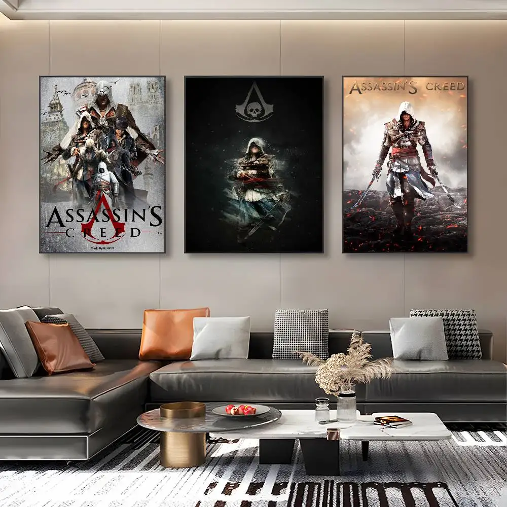 لعبة A-A-Assassin S C-CreedS ملصق فني مع مطبوعات غرفة نوم المنزل غرفة المعيشة الديكور هدية #5