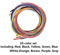 Juego de 10 colores de alambre de silicona suave, 10x1,5 m/10x3m12/14/16/18/20/22/24/26/28/30AWG, alambre de cobre estañado de piel aislante de silicona