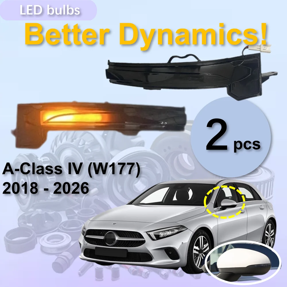 for Mercedes A-Class IV (W177) 2018 - 2026 ynamic LED Indicator Turn Light Signal Lamp