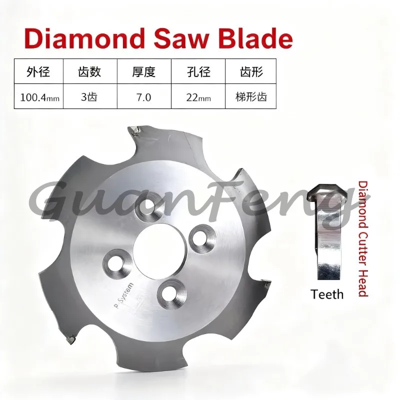 PCD Cutter Head 100.4x7x22mm Z3 Biscuit Jointer Blade Woodworking Biscuit Tenon Machine Tool Adapter