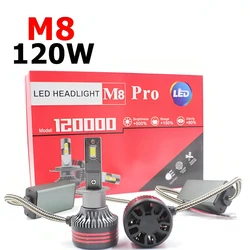 M8 Pro 120W 12000LM H7 LED Headlights Bulb H7 9005 HB3 H8 H11 Car Headlight  M8 LED Headlight Kit For Toyota