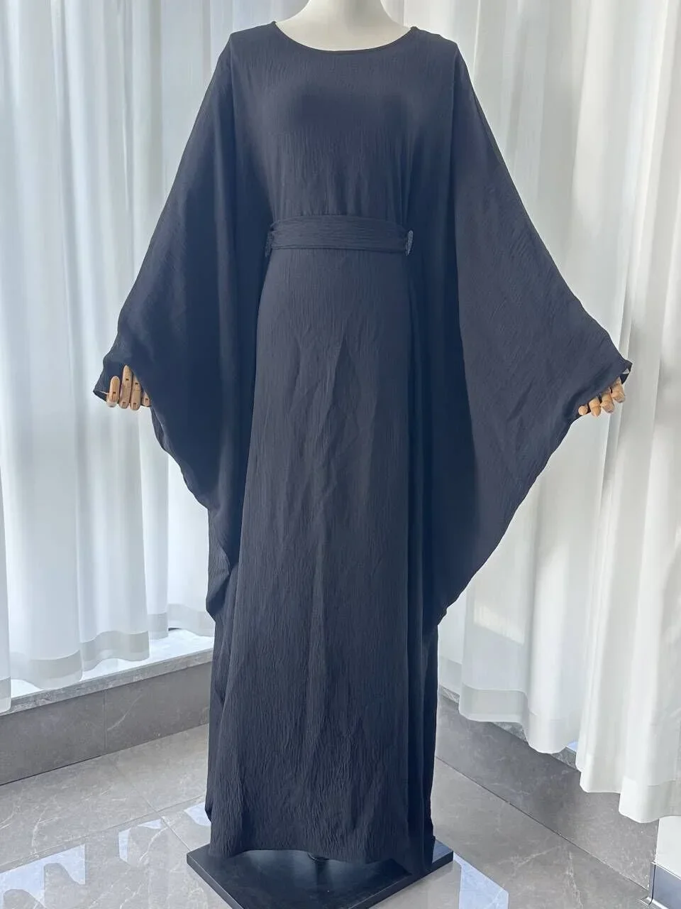 Robe Abaya pour femmes musulmanes, manches chauve-souris, ceintures Jalabiya, Maroc, Dubaï, Eid, Kaftan éducatif, Islam, Robe longue arabe, 2025