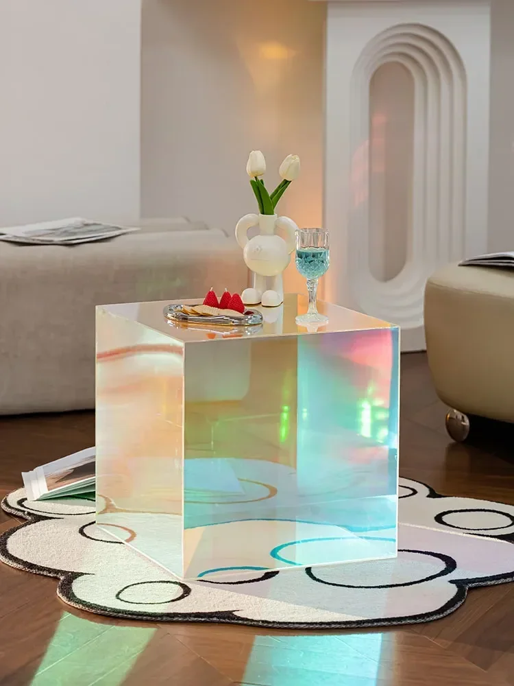 

Luxury Furniture Colorful Coffee Tables Acrylic Square Table Design Home Living Room Sofa Side Table Bedroom Bedside Desk