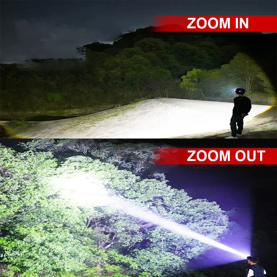 2026 Ultra Powerful LED Headlamp USB Rechargeable Head Torch Super Bright Long Range Head Flashlight Fishing Hunting Head Light