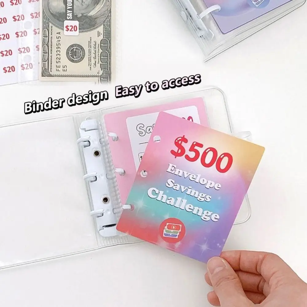 โปร่งใส Savings Challenge Binder หลวมกันน้ําซองจดหมาย Challenge Binder ฉีกขาด PVC Mini Budget Binder