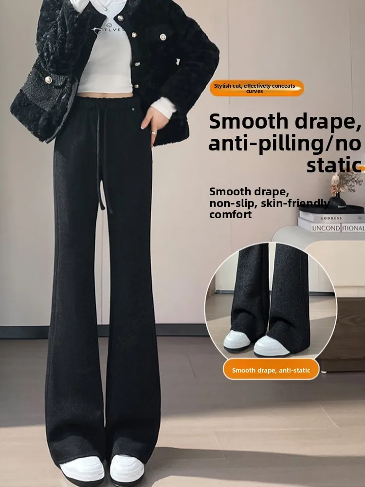 Pantalon de sport évasé taille haute pour femme, pantalon décontracté, nouvelle collection hiver Sle Thiened Fce, Version étroite