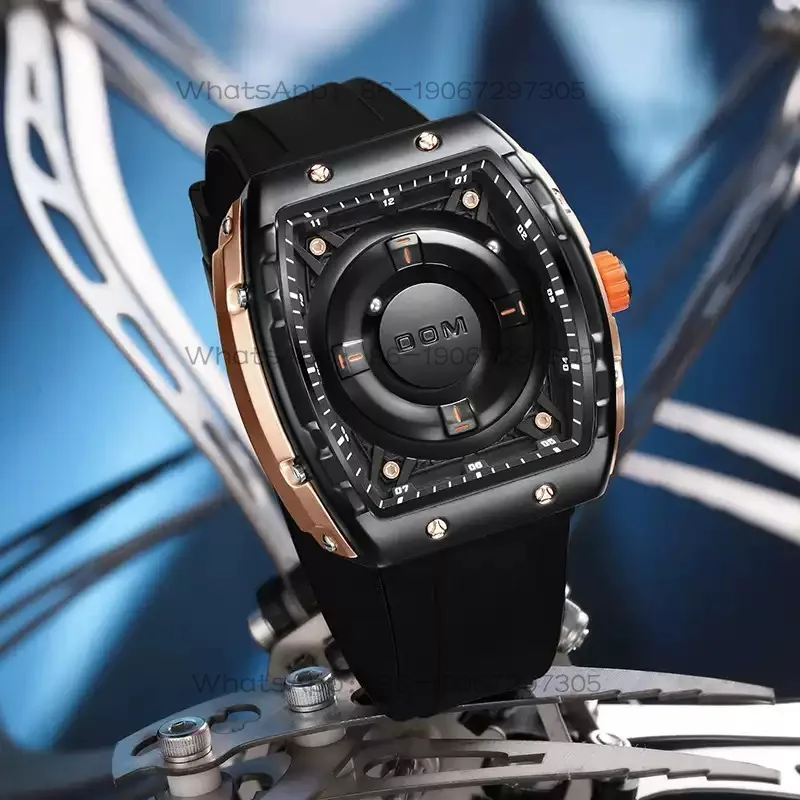 Suspension ball creative personality square watch men's large dial advanced sense light luxury men's watch waterproof