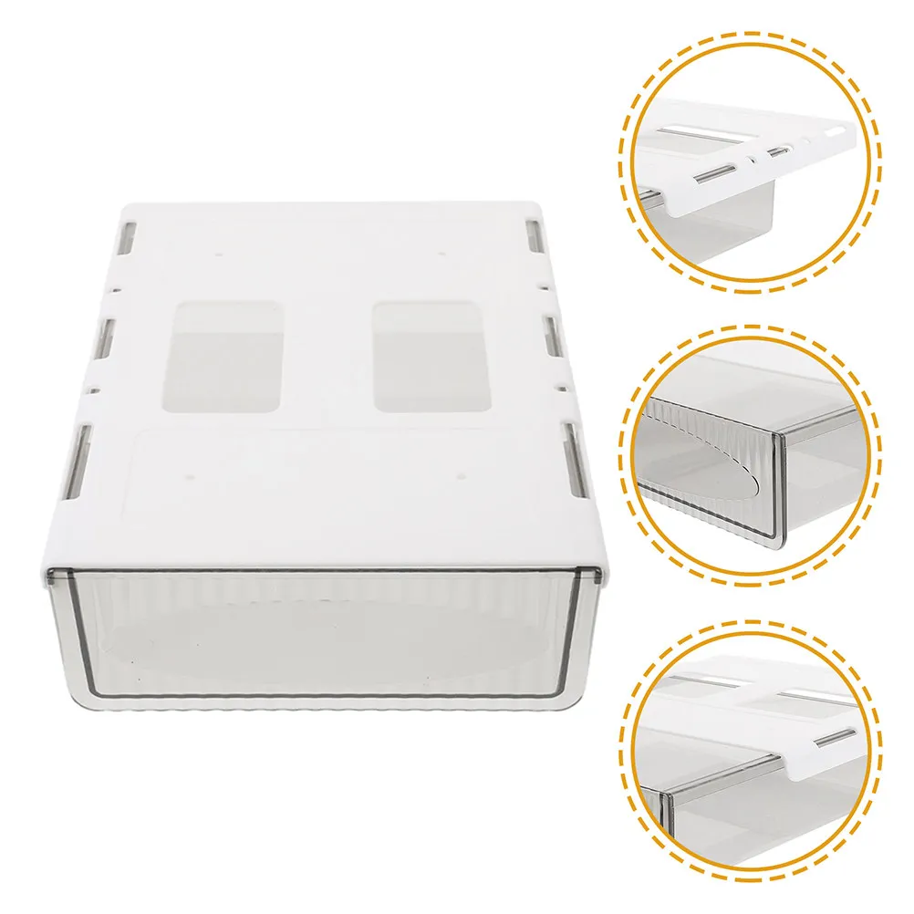 Under Desk Drawer Storage Organizer Adhesive Hidden Drawer Box Large Capacity Desk Storage Organizer for Office Desktop and Home