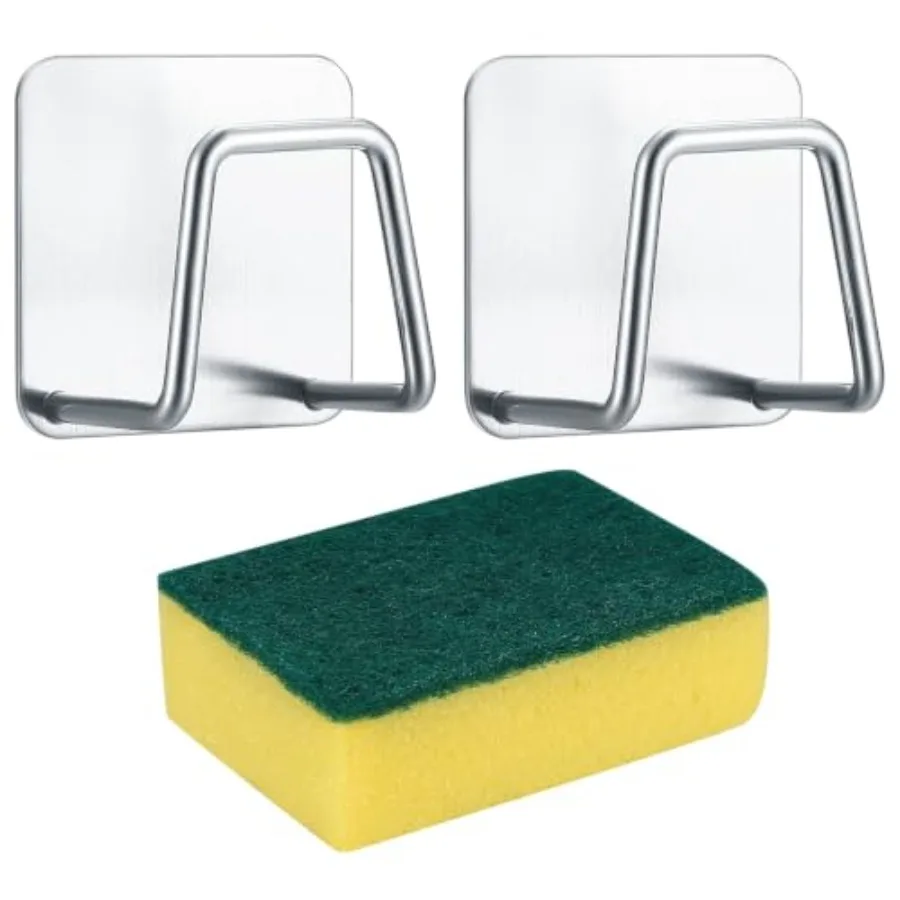 Support autocollant en acier inoxydable 304 pour éponge, organisateur d'évier, support pour torchon, salle de bain