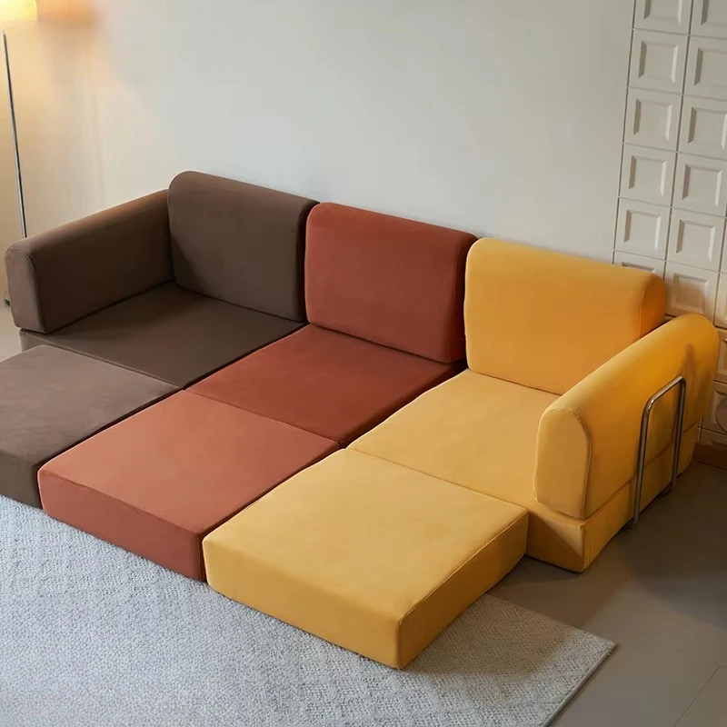 

Faux Leather Cover Customizable Size Durable Eco-Friendly Living Room Furniture Modern Convertible Sectional Sofa Bed