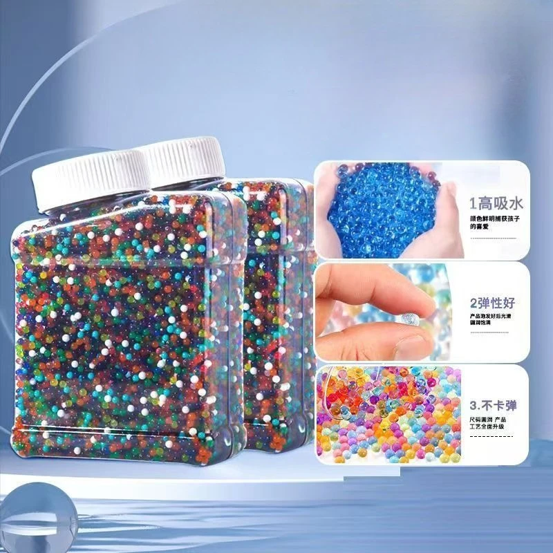 Recarga de munición, bolas de agua, cuentas de Gel, balas de chorro, bola a base de agua de arcoíris para pistola de galones, juguete, accesorios de juego familiar para niños