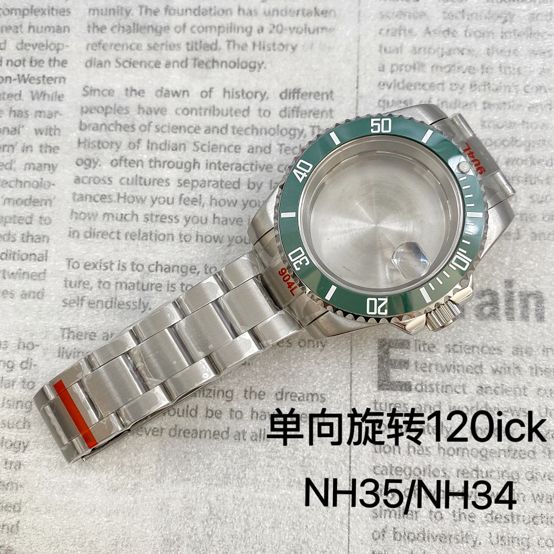 

40Mm case Strap set Watch accessories Fit NH34/NH35 movement Sapphire glass bottom sheet case
