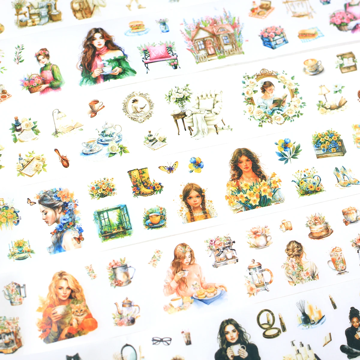 Journamm 6 لفات/صندوق ملصقات شريط PET اشي ورقة الشريط ملصقات لسكرابوكينغ شريط مزخرف لتقوم بها بنفسك الفنون الحرفية شريط مزخرف