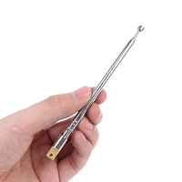 1Pc 37cm 5 Section Telescopic Stainless Steel AM FM Radio Universal Antenna Telescopic pull rod antenna