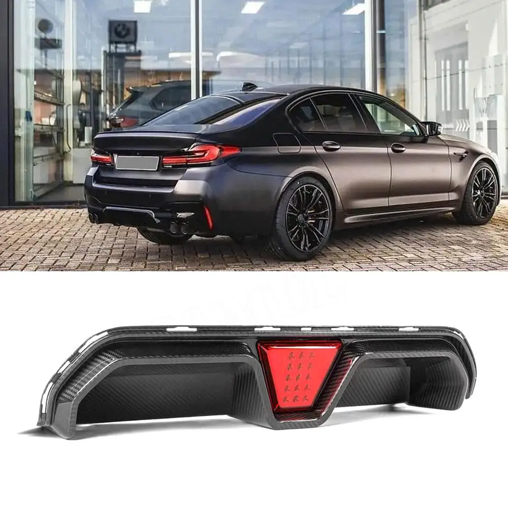 VACOMUL Dry Carbon Fiber Rear Bumper Lip Diffuser For BMW 5 Series F90 M5 Competitive Style 2020+ FRP Rear Bumper Guard