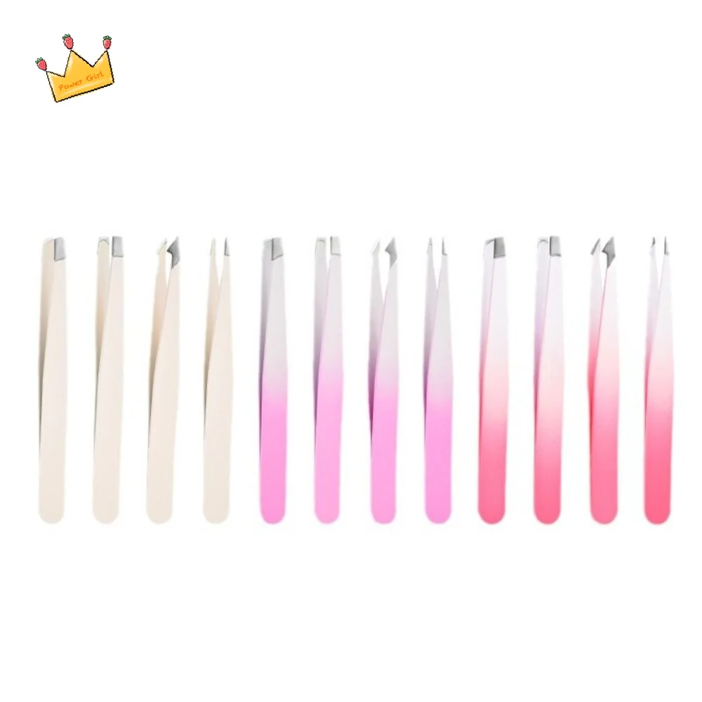 Colorful Eyebrow Pliers Hair Removal Stainless Steel Oblique Mouth Tip Eyelash Extension Multipurpose Makeup Tool Women