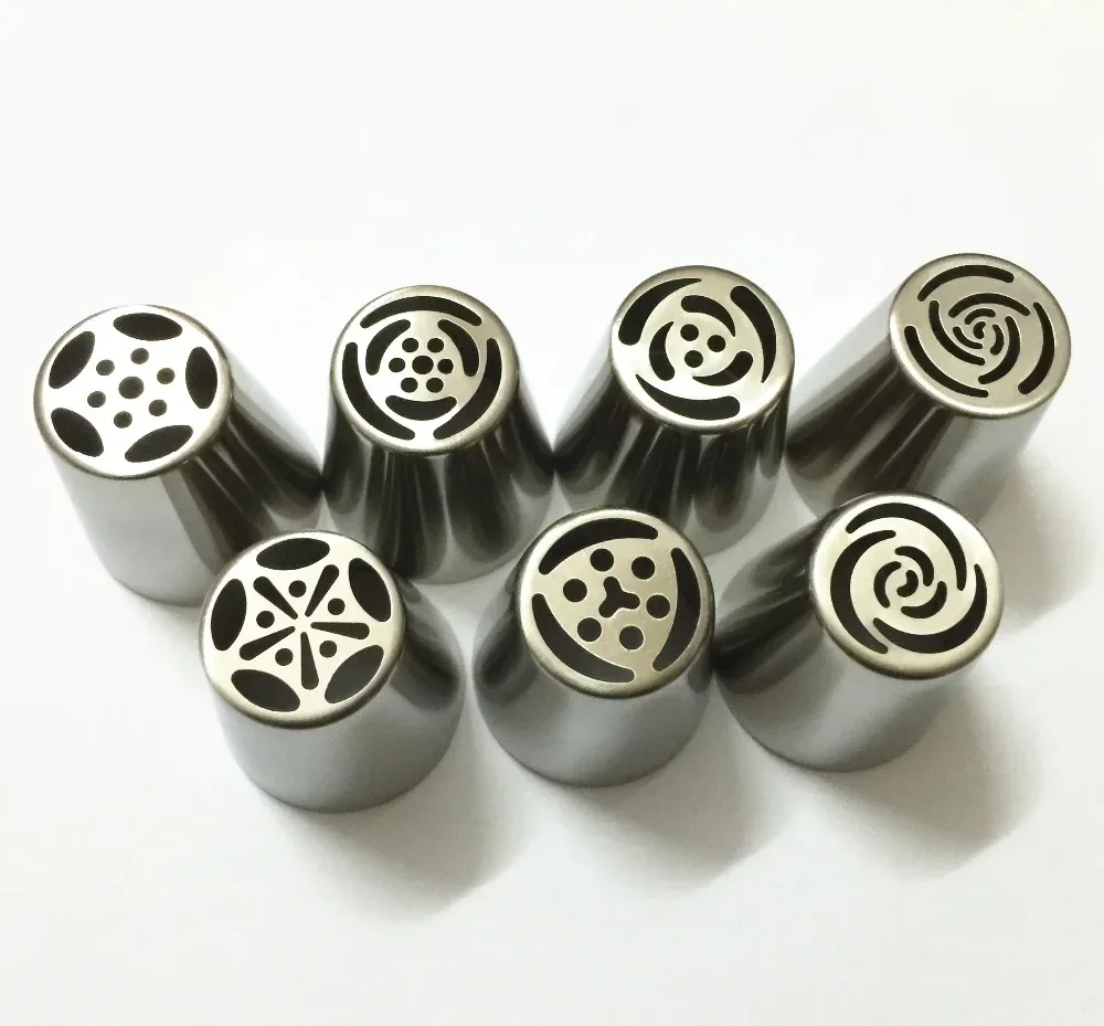 Dropshiping 8PCS Stainless Steel Russian Tulip Icing Piping Nozzles Pastry Decorating Tips Cake Cupcake Decorator Rose