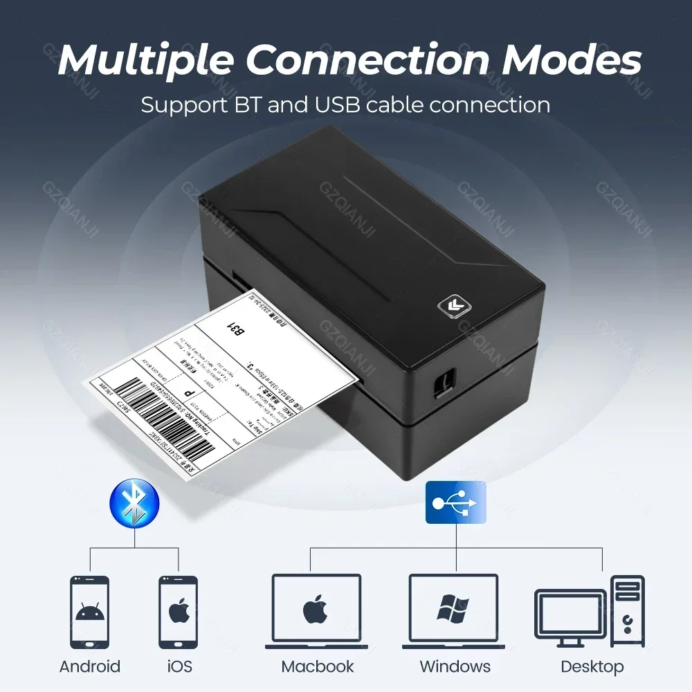 4inch Thermal Barcode Label Printer Support Ebay Shipping Label Printing Use in Express Logistic USB Waybill 110mm Label Paper