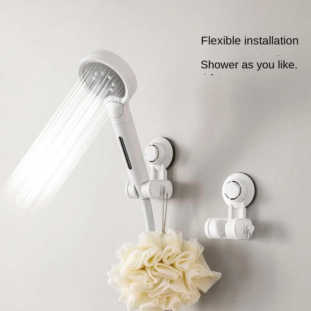 

Suction cup shower rack bracket fixing artifact bathroom without drilling, child-friendly movable shower nozzle base