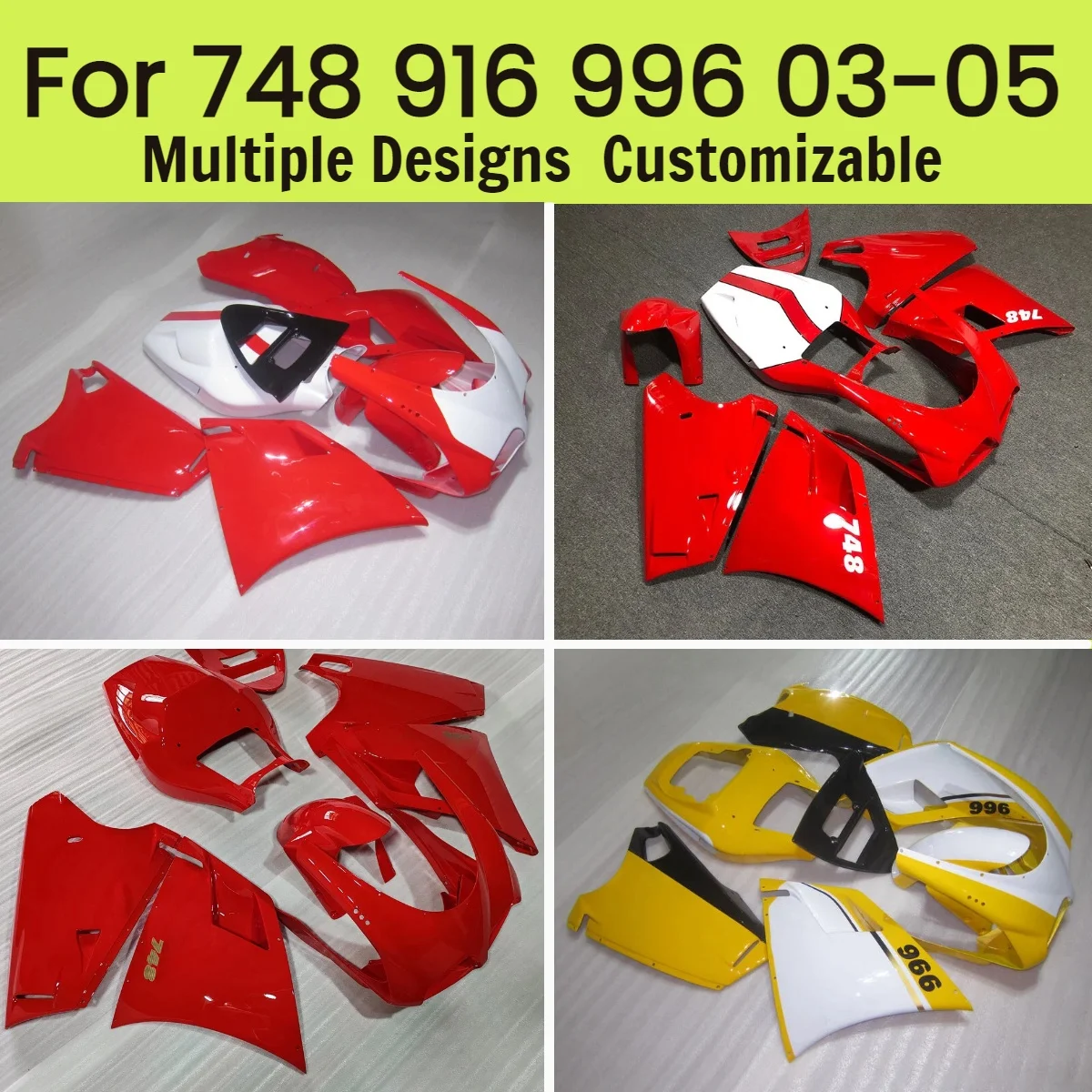 Für DUCATI 748 996 2003 2004 2005 ABS Kunststoff Maßgefertigte Verkleidungen 675R 13-17 Premium Verkleidungsset Spritzguss Motorrad