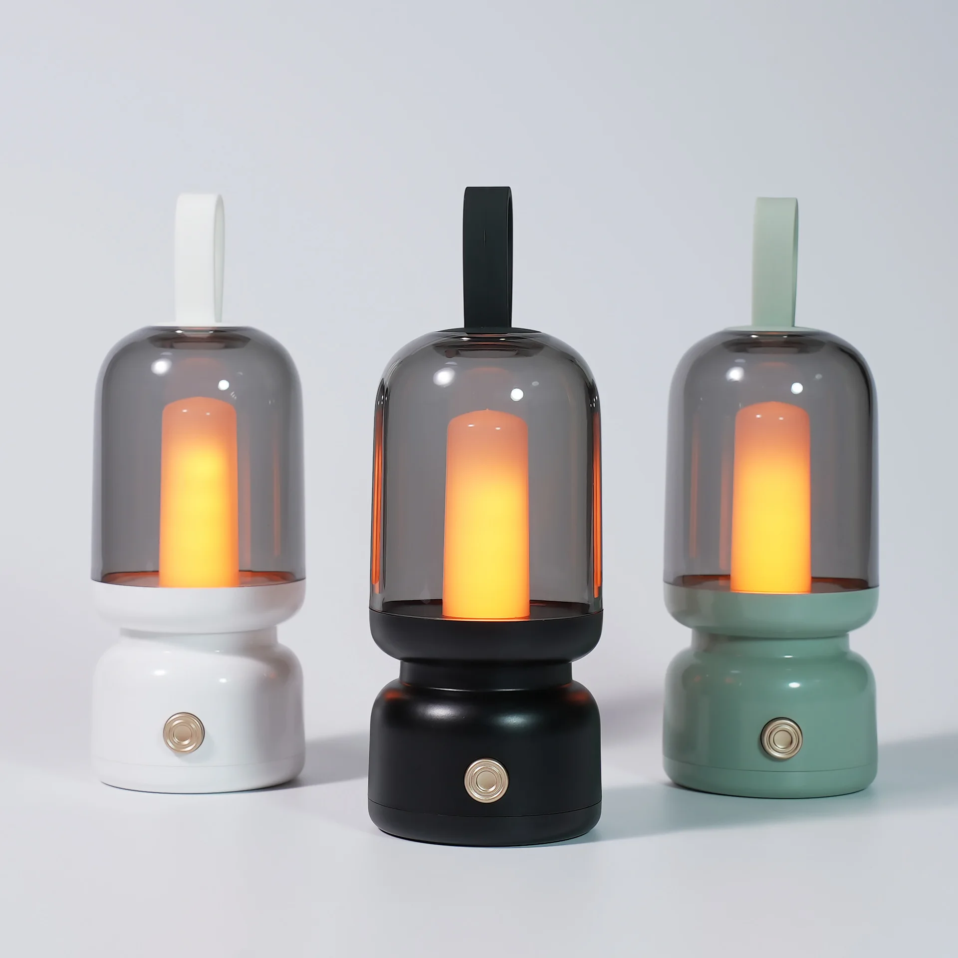 Retro Candlelight มือถือไฟกลางคืนห้องนอน Sleep Soft Light บรรยากาศโคมไฟแบบพกพา Outdoor Camping Light