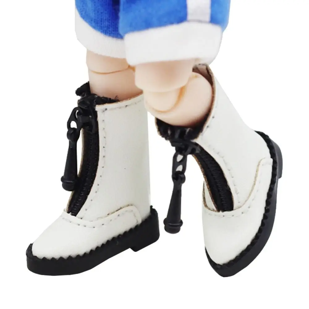 1 paar hoge Obitsu 11 pop lederen laarzen mini metalen rits 1/12 Bjd pop lederen schoenen PU leer casual 1/12 Bjd pop laarzen