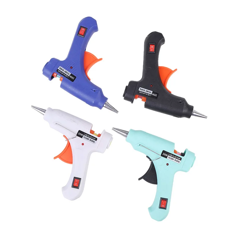 20W Mini Hot Melt Glue Gun EU Electric DIY Craft Industrial Household Repair Tool with Thermo Heat Temperature 7MM Glue Stick