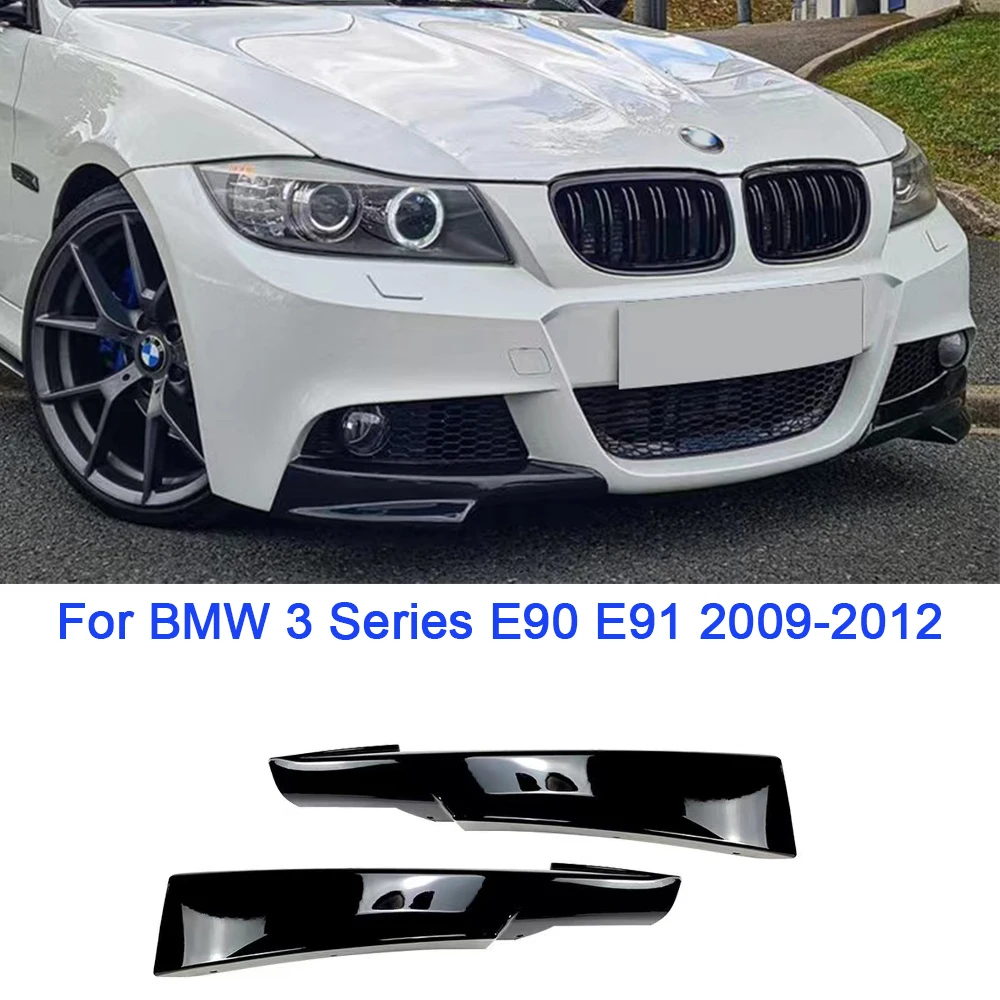 

Спойлер на передний бампер для BMW 3 серии E90 E91 2009 2010 2011 2012, противотуманная фара, решетка, отделка, черный автомобильный декор, сплиттер Canard