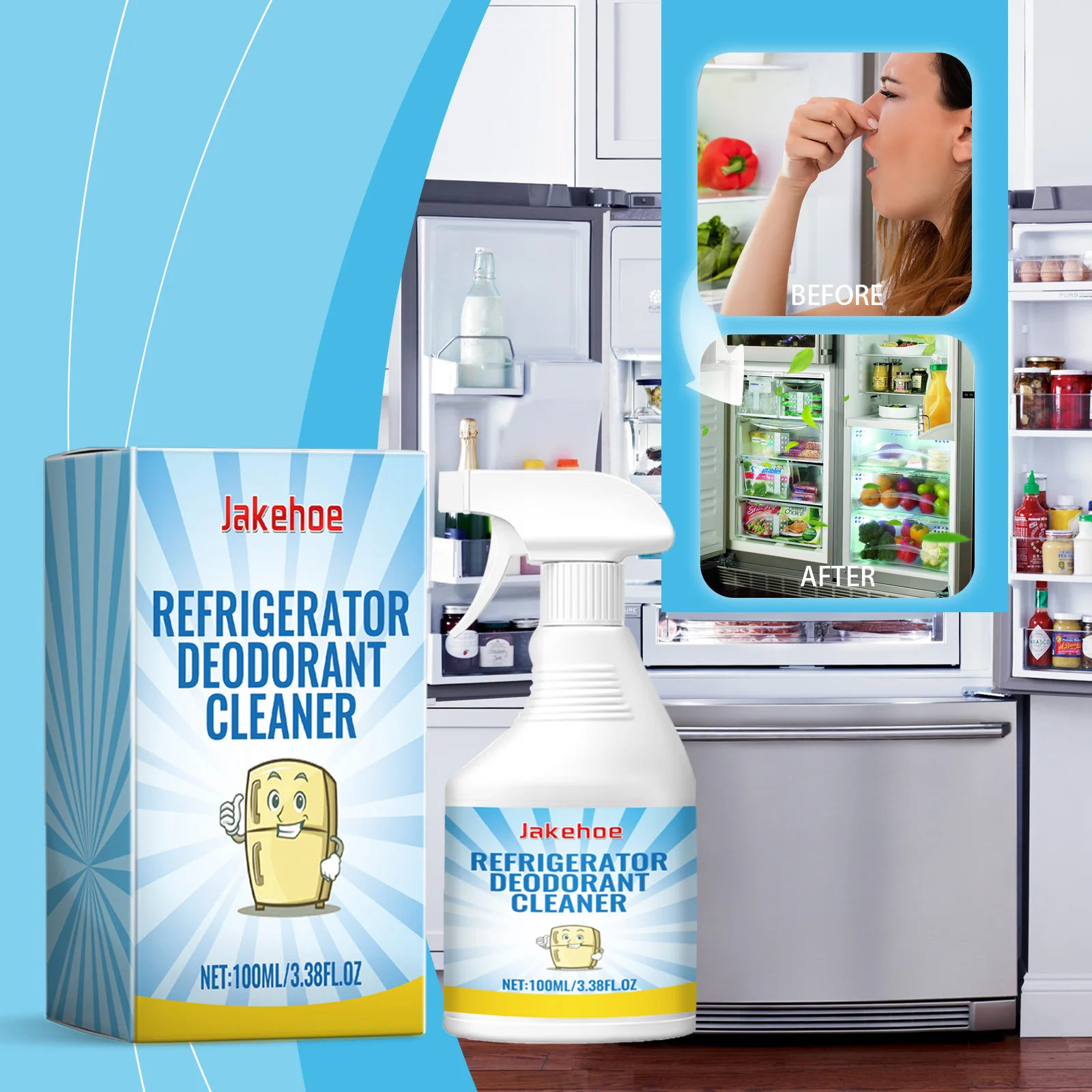 Jakehoe refrigerator deodorant cleaner Freezers in addition to odor detergent refrigerator odor to spray clean fast