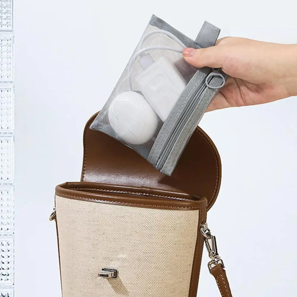 3 قطعة/المجموعة شبكة حقيبة مستحضرات التجميل صغيرة كبيرة شبكة شفافة تخزين مقلمة السفر سستة أدوات الزينة المنظم حقيبة مستحضرات تجميل